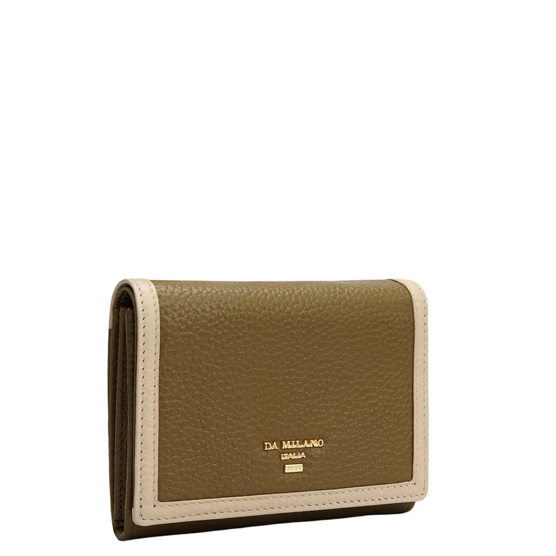 دا ميلانو Wax Leather Ladies Wallet - Lime